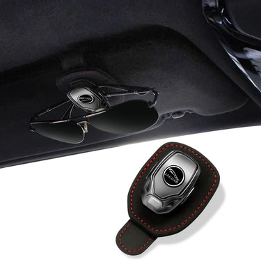 Car Glasses Holder Sunglasses Hanger for Car Sun Visor, Custom fit for Sedan SUVs, Leather Sunglasses Holder Clip Auto Eyeglasses Mount Ticket Card Clip